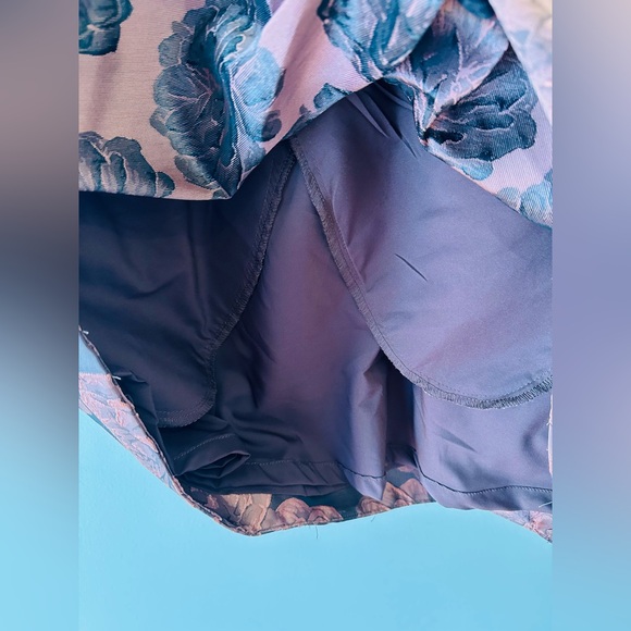 Gal Meets Glam Womens Ingrid Rust Rose Floral Jacquard Fit & Flare Mini Dress 4 - Picture 13 of 16